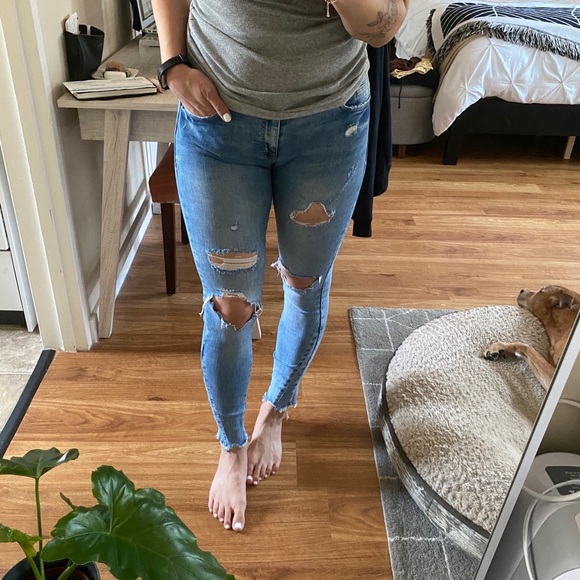 Zara Denim - Zara Distressed Skinny Jeans